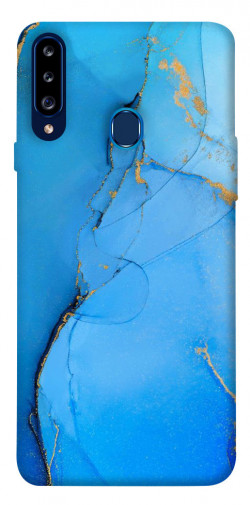 Чехол itsPrint Синий с золотом для Samsung Galaxy A20s