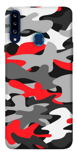 Чохол itsPrint Червоно-сірий камуфляж для Samsung Galaxy A20s