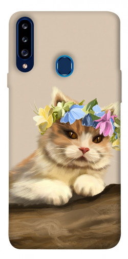 Чохол itsPrint Cat in flowers для Samsung Galaxy A20s