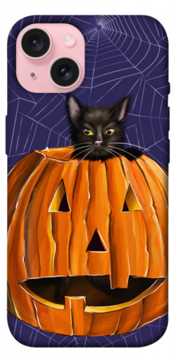 Чехол itsPrint Cat and pumpkin для Apple iPhone 15 (6.1")