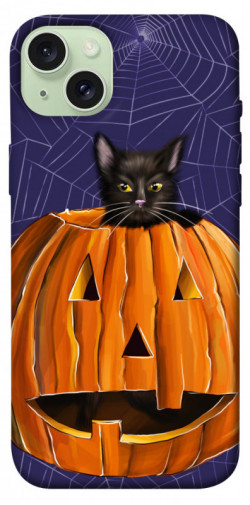 Чехол itsPrint Cat and pumpkin для Apple iPhone 15 Plus (6.7")