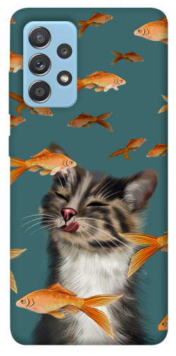 Чехол itsPrint Cat with fish для Samsung Galaxy A52 4G / A52 5G