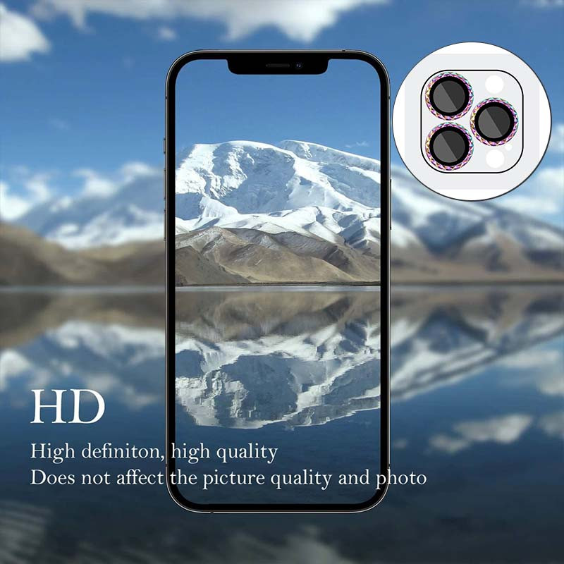 Защитное стекло Metal Shine на камеру (в упак.) для Apple iPhone 15 Pro (6.1) / 15 Pro Max (6.7) на картинке №5