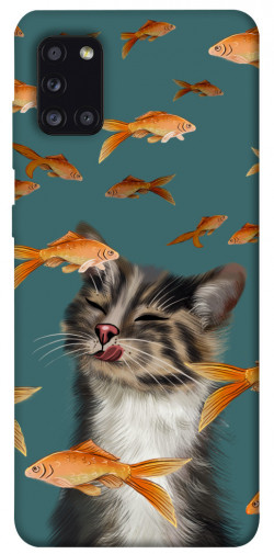 Чехол itsPrint Cat with fish для Samsung Galaxy A31