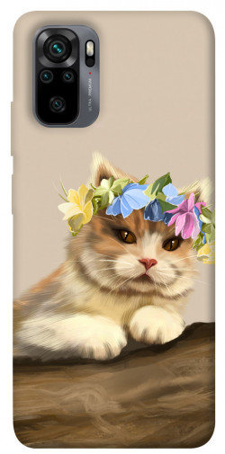 Чехол itsPrint Cat in flowers для Xiaomi Redmi Note 10 / Note 10s