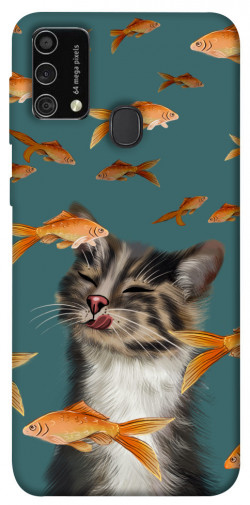 Чохол itsPrint Cat with fish для Samsung Galaxy M21s