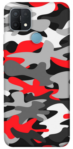 Чохол itsPrint Червоно-сірий камуфляж для Oppo A15s / A15