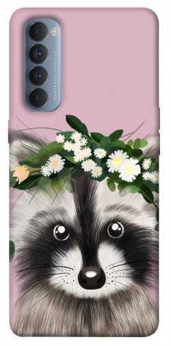 Чехол itsPrint Raccoon in flowers для Oppo Reno 4 Pro