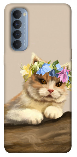 Чехол itsPrint Cat in flowers для Oppo Reno 4 Pro