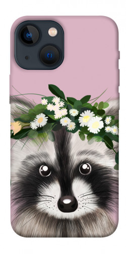 Чехол itsPrint Raccoon in flowers для Apple iPhone 13 mini (5.4")