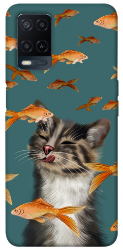 Чехол itsPrint Cat with fish для Oppo A54 4G