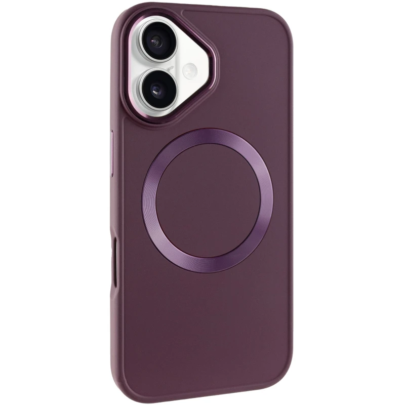 TPU чехол Bonbon Metal Style with Magnetic Fit для Apple iPhone 16 (6.1"), Бордовый / Plum, TPU, купить оптом с доставкой