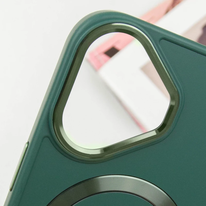 TPU чехол Bonbon Metal Style with Magnetic Fit для Apple iPhone 16 (6.1"), Зеленый / Pine green 2, TPU, купить оптом с доставкой