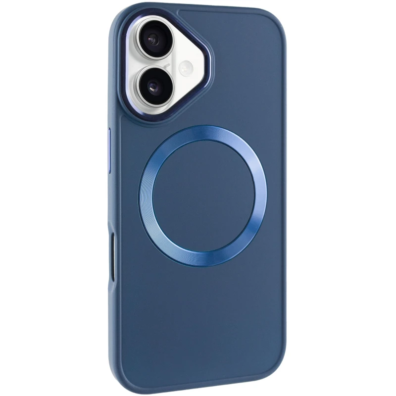 TPU чехол Bonbon Metal Style with Magnetic Fit для Apple iPhone 16 (6.1"), Синий / Cosmos Blue, TPU, купить оптом с доставкой