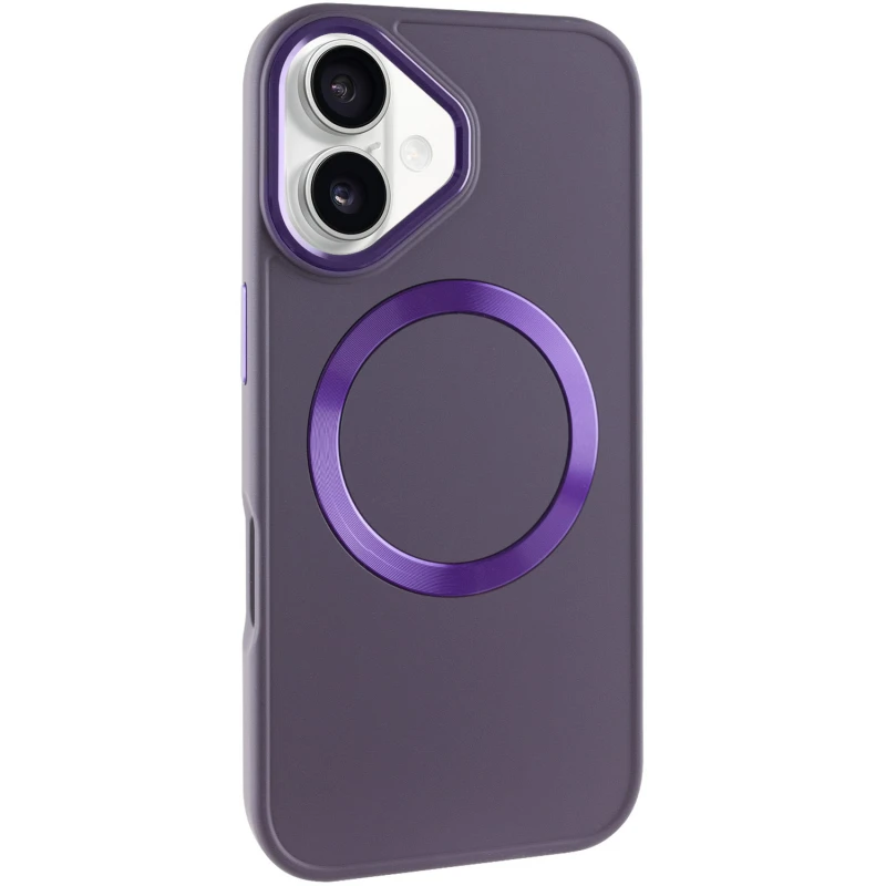TPU чехол Bonbon Metal Style with Magnetic Fit для Apple iPhone 16 (6.1"), Фиолетовый / Dark Purple, TPU, купить оптом с доставкой