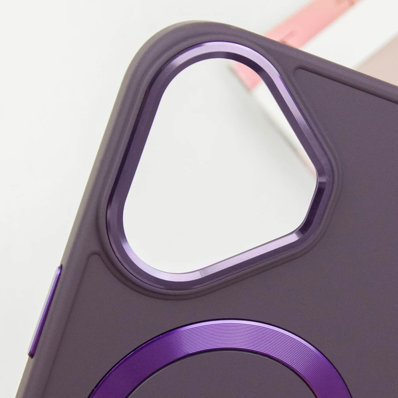 TPU чехол Bonbon Metal Style with Magnetic Fit для Apple iPhone 16 (6.1"), Фиолетовый / Dark Purple 2, TPU, купить оптом с доставкой