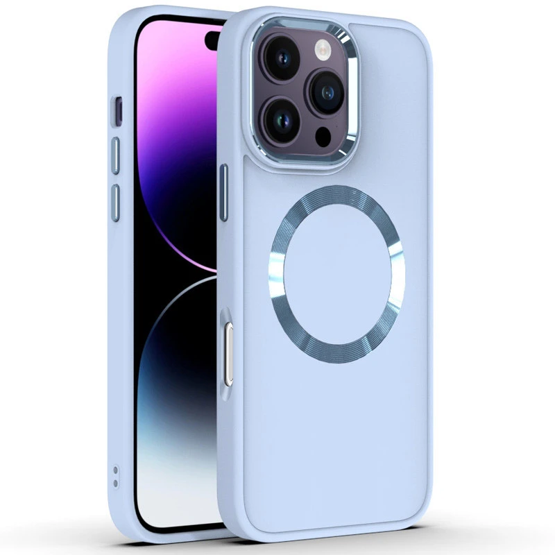 TPU чохол Bonbon Metal Style with Magnetic Fit для Apple iPhone 16 Pro Max (6.9"), Блакитний / Mist Blue, TPU, купити оптом з доставкою
