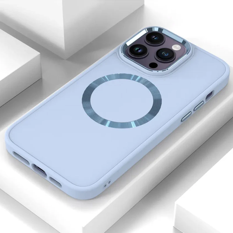 TPU чохол Bonbon Metal Style with Magnetic Fit для Apple iPhone 16 Pro Max (6.9"), Блакитний / Mist Blue 1, TPU, купити оптом з доставкою