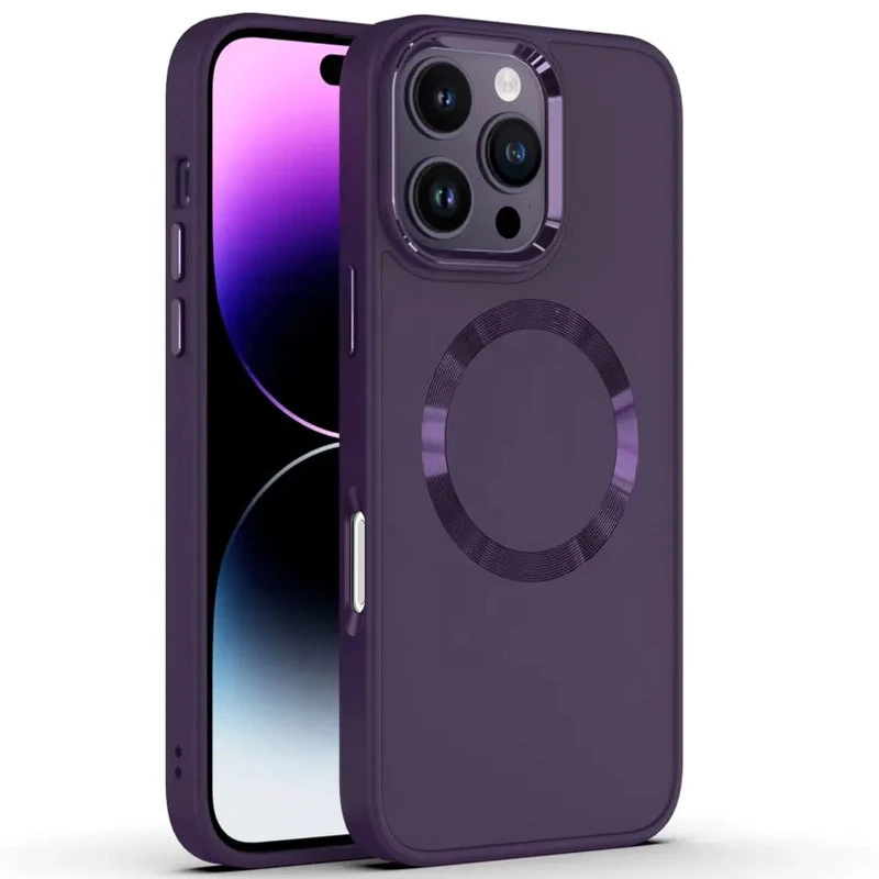 TPU чохол Bonbon Metal Style with Magnetic Fit для Apple iPhone 16 Pro Max (6.9"), Фіолетовий / Dark Purple, TPU, купити оптом з доставкою