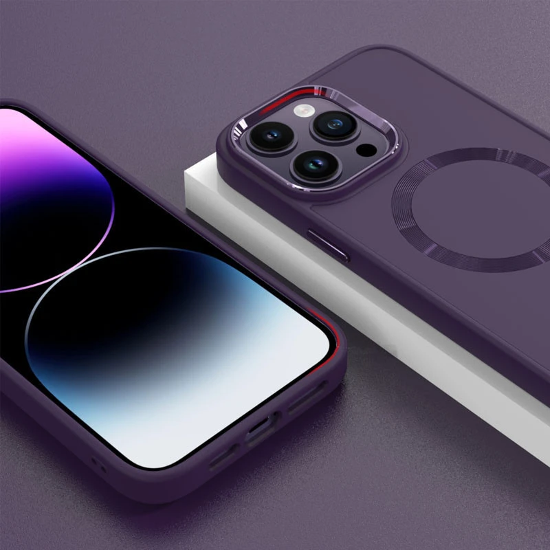 TPU чохол Bonbon Metal Style with Magnetic Fit для Apple iPhone 16 Pro Max (6.9"), Фіолетовий / Dark Purple 5, TPU, купити оптом з доставкою