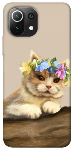 Чохол itsPrint Cat in flowers для Xiaomi Mi 11 Lite