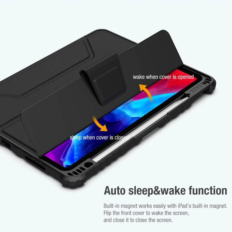 Уценка Чехол-книжка Nillkin Bumper Pro для Apple iPad Pro 12.9" (2020-2022) / Air 13" (2024-26), Поврежденная упаковка / Black 2, TPU+PC, купить оптом с доставкой