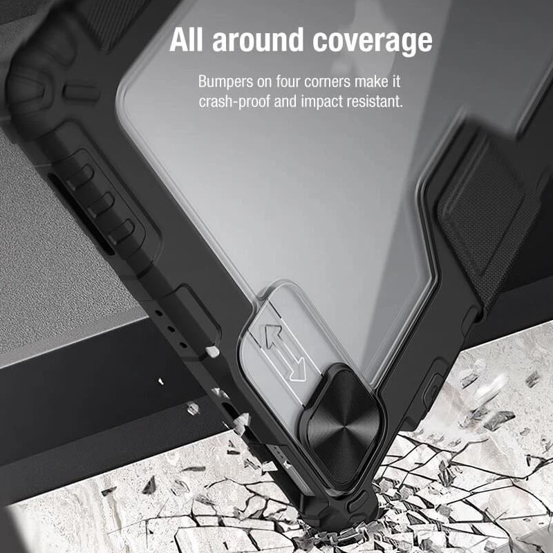 Уценка Чехол-книжка Nillkin Bumper Pro для Apple iPad Pro 12.9" (2020-2022) / Air 13" (2024-26), Поврежденная упаковка / Black 3, TPU+PC, купить оптом с доставкой