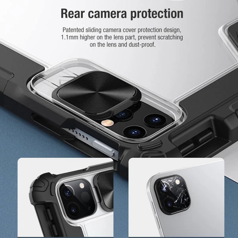 Уценка Чехол-книжка Nillkin Bumper Pro для Apple iPad Pro 12.9" (2020-2022) / Air 13" (2024-26), Поврежденная упаковка / Black 4, TPU+PC, купить оптом с доставкой