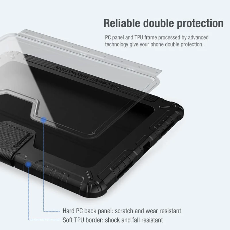 Уценка Чехол-книжка Nillkin Bumper Pro для Apple iPad Pro 12.9" (2020-2022) / Air 13" (2024-26), Поврежденная упаковка / Black 6, TPU+PC, купить оптом с доставкой