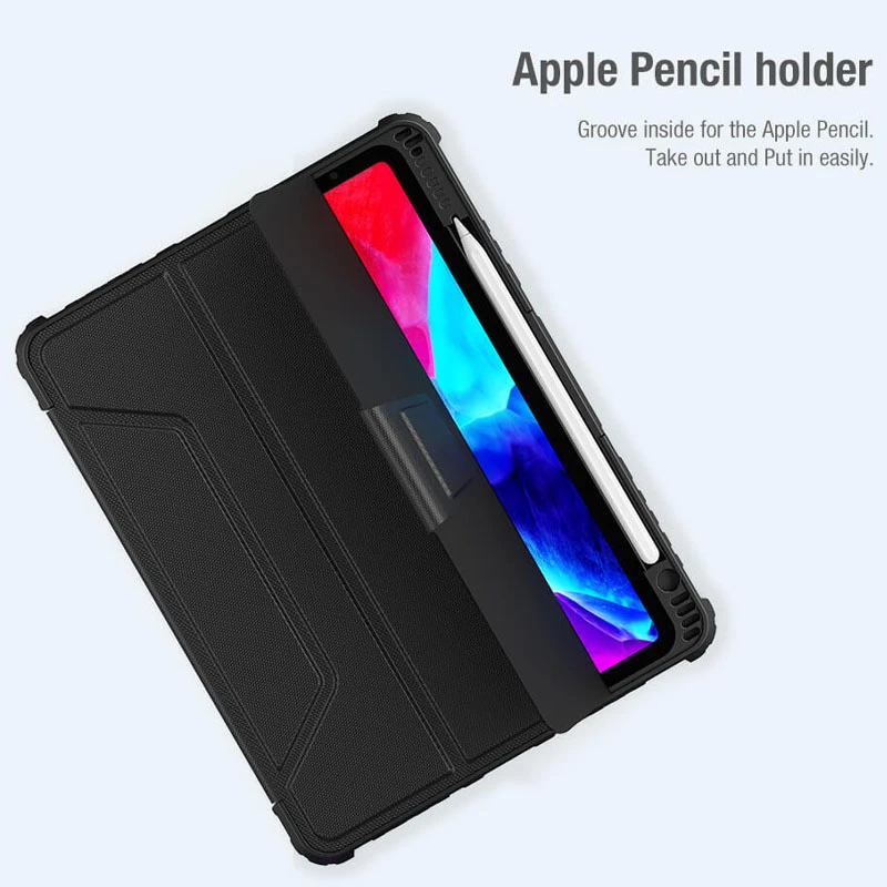 Уценка Чехол-книжка Nillkin Bumper Pro для Apple iPad Pro 12.9" (2020-2022) / Air 13" (2024-26), Поврежденная упаковка / Black 7, TPU+PC, купить оптом с доставкой