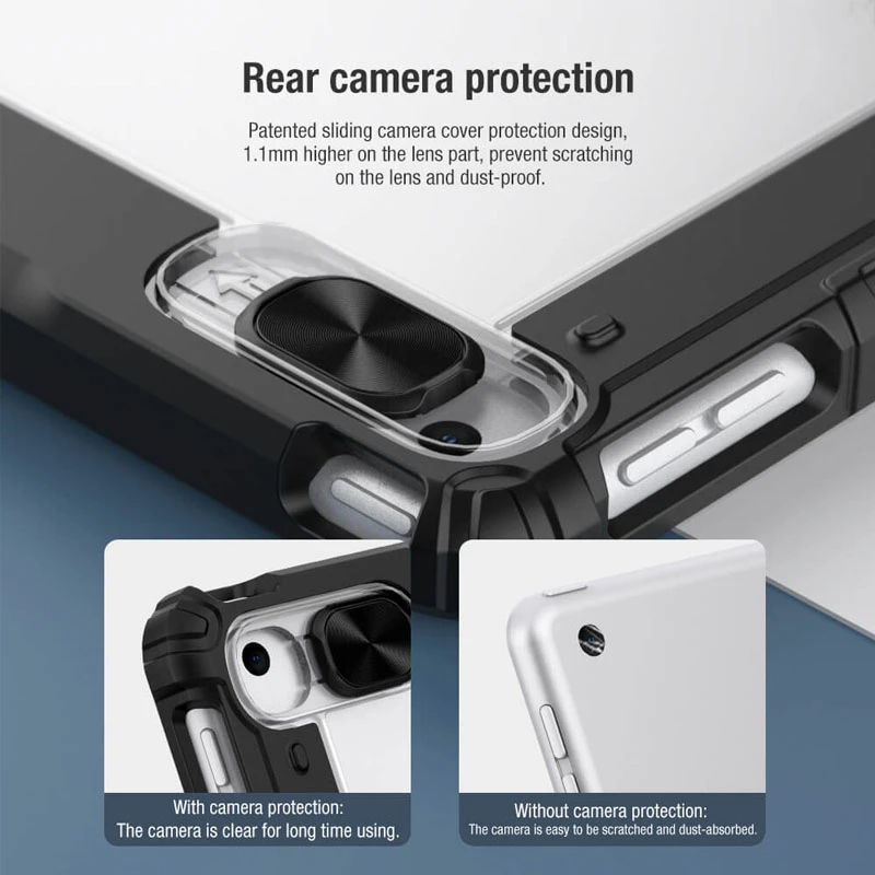 Уценка Чехол-книжка Nillkin Bumper Pro для Apple iPad 10.2" (2019) (2020) (2021), Поврежденная упаковка / Black 3, TPU+PC, купить оптом с доставкой