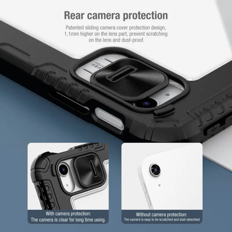 Уценка Чехол-книжка Nillkin Bumper Pro для Apple iPad 10.9" (2022-24) / 11" (A16) 2025, Поврежденная упаковка / Black 4, TPU+PC, купить оптом с доставкой