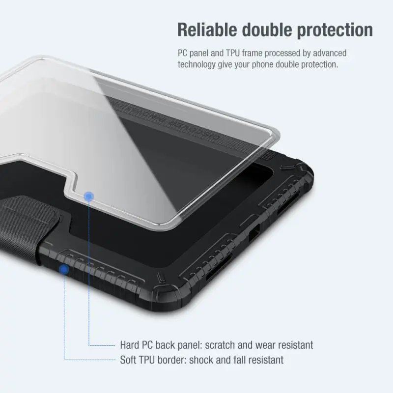 Уценка Чехол-книжка Nillkin Bumper Pro для Apple iPad 10.9" (2022-24) / 11" (A16) 2025, Поврежденная упаковка / Black 5, TPU+PC, купить оптом с доставкой