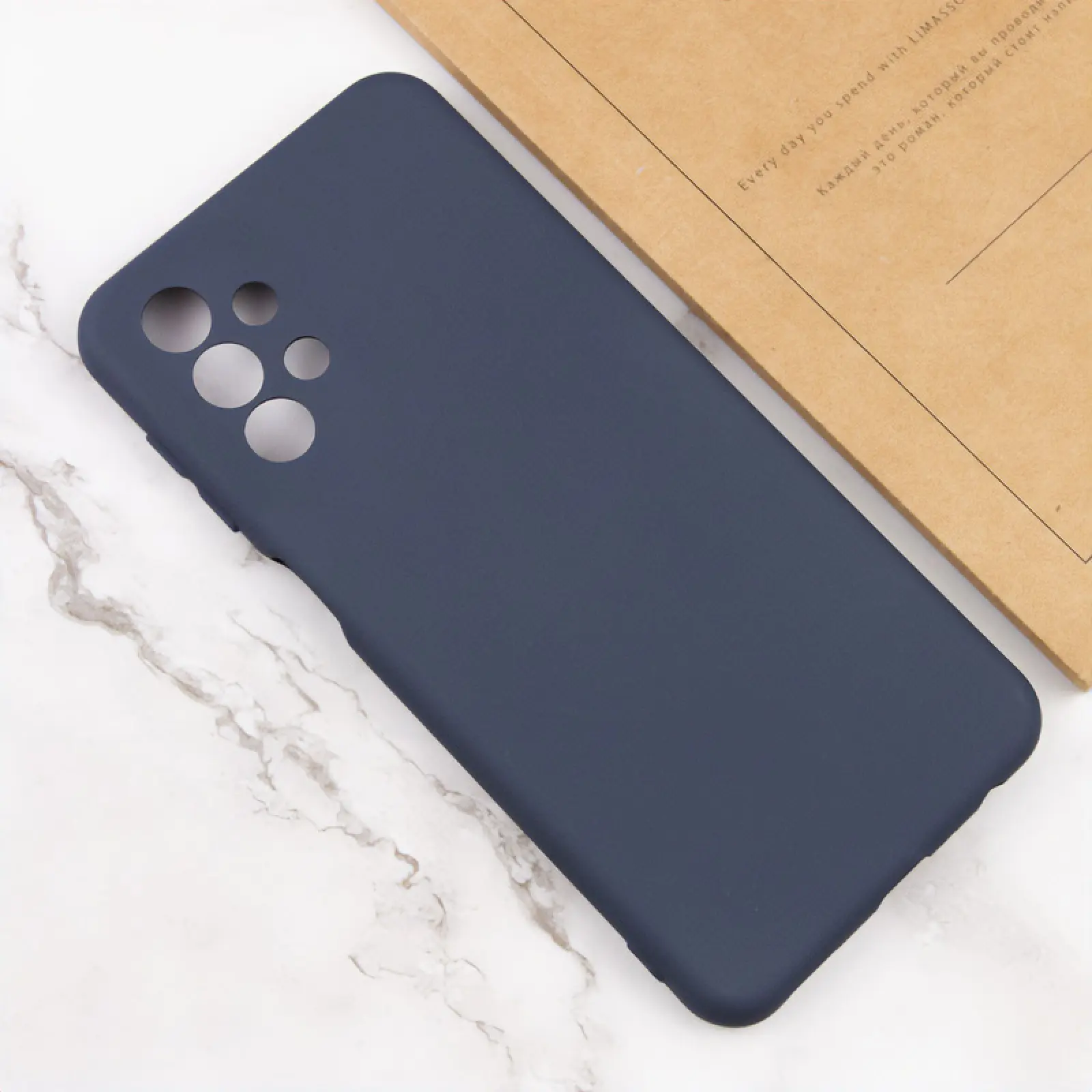 Чехол Silicone Cover Lakshmi Full Camera (AAA) для Samsung Galaxy A32 4G, Темно-синий / Midnight blue 3, Силикон, купить оптом с доставкой
