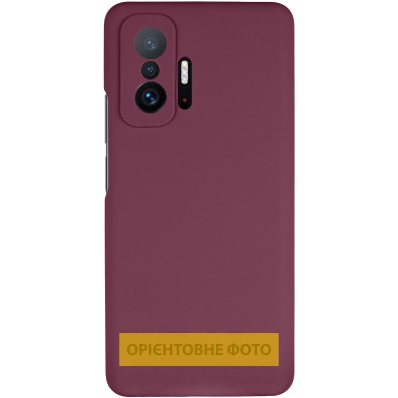 Чохол Silicone Cover Lakshmi Full Camera (AAA) для Xiaomi 11T / 11T Pro, Бордовий / Plum 1, Силікон, купити оптом з доставкою