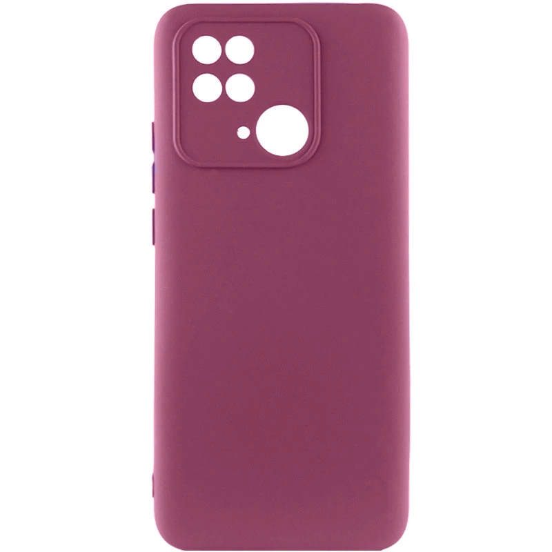 Чохол Silicone Cover Lakshmi Full Camera (AAA) для Xiaomi Redmi 10C, Бордовий / Plum, Силікон, купити оптом з доставкою