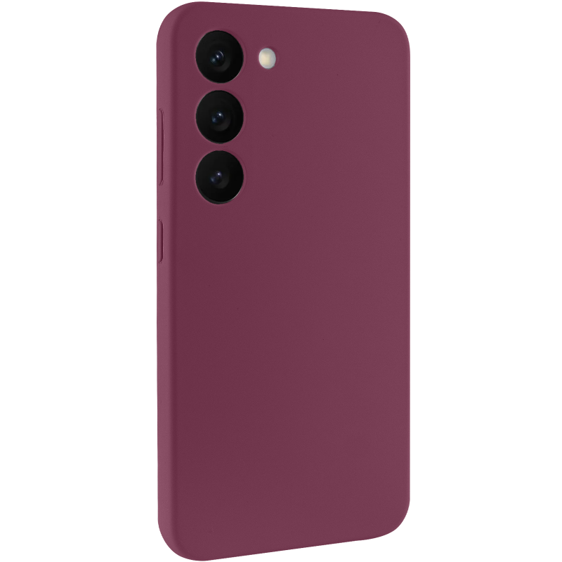 Чехол Silicone Cover Lakshmi Full Camera (AAA) для Samsung Galaxy S23, Бордовый / Plum, Силикон, купить оптом с доставкой