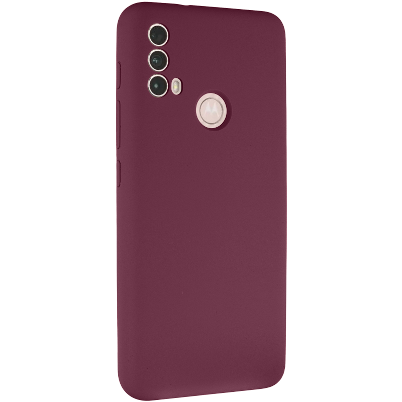 Чохол Silicone Cover Lakshmi Full Camera (AAA) для Motorola Moto E40, Бордовий / Plum, Силікон, купити оптом з доставкою