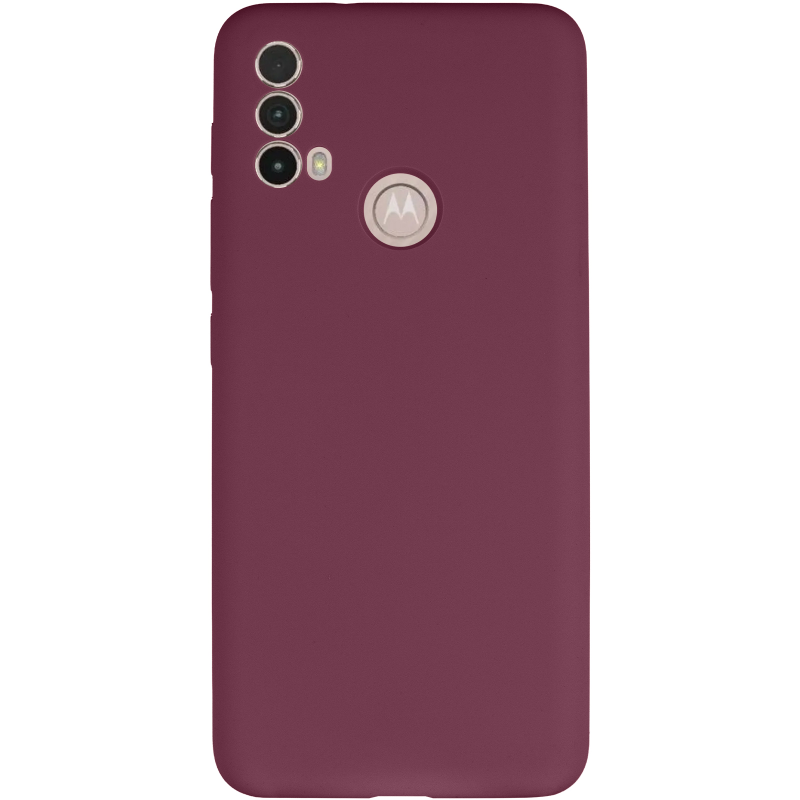 Чохол Silicone Cover Lakshmi Full Camera (AAA) для Motorola Moto E40, Бордовий / Plum 1, Силікон, купити оптом з доставкою
