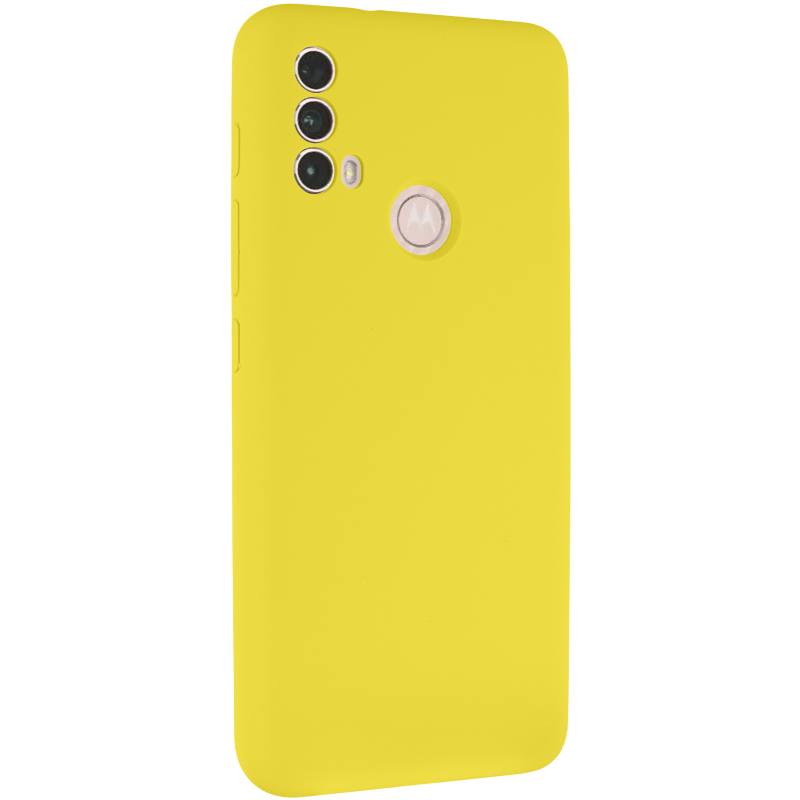 Чохол Silicone Cover Lakshmi Full Camera (AAA) для Motorola Moto E40, Жовтий / Yellow, Силікон, купити оптом з доставкою