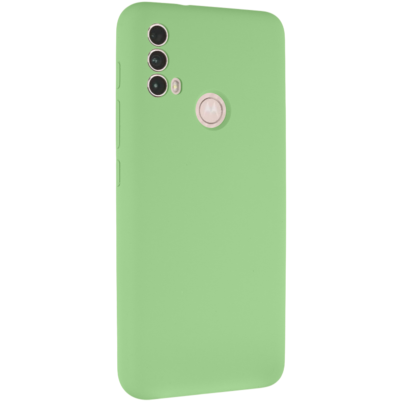 Чохол Silicone Cover Lakshmi Full Camera (AAA) для Motorola Moto E40, М'ятний / Mint, Силікон, купити оптом з доставкою