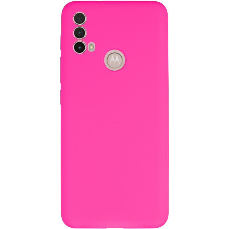 Чохол Silicone Cover Lakshmi Full Camera (AAA) для Motorola Moto E40, Рожевий / Barbie pink 1, Силікон, купити оптом з доставкою