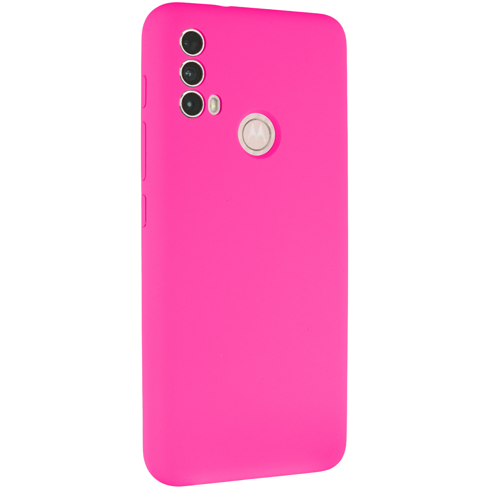 Чохол Silicone Cover Lakshmi Full Camera (AAA) для Motorola Moto E40, Рожевий / Barbie pink, Силікон, купити оптом з доставкою