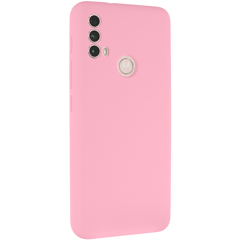 Чохол Silicone Cover Lakshmi Full Camera (AAA) для Motorola Moto E40, Рожевий / Light pink, Силікон, купити оптом з доставкою