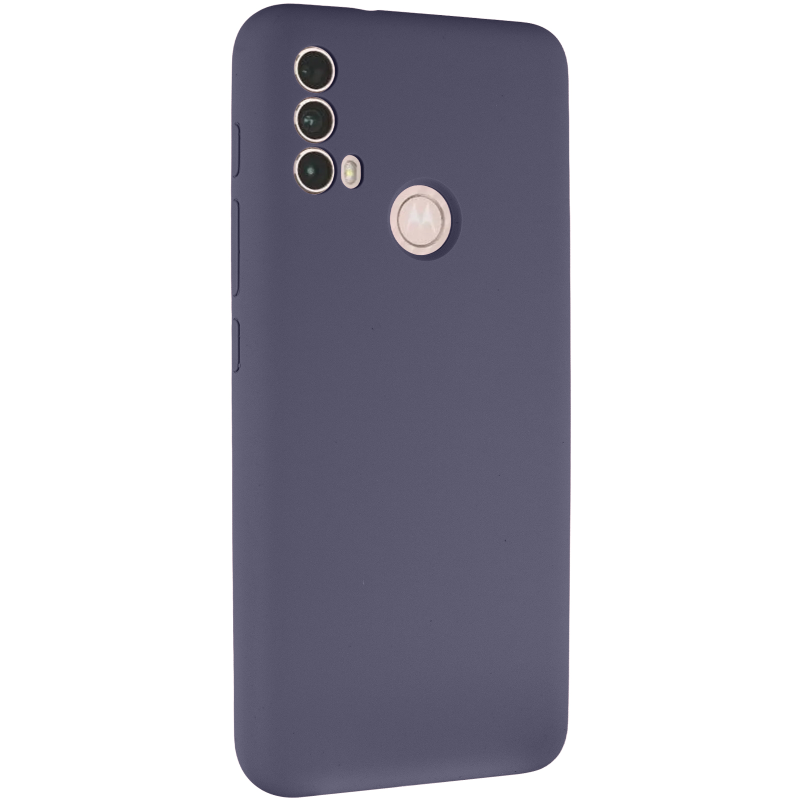 Чохол Silicone Cover Lakshmi Full Camera (AAA) для Motorola Moto E40, Сірий / Dark Gray, Силікон, купити оптом з доставкою