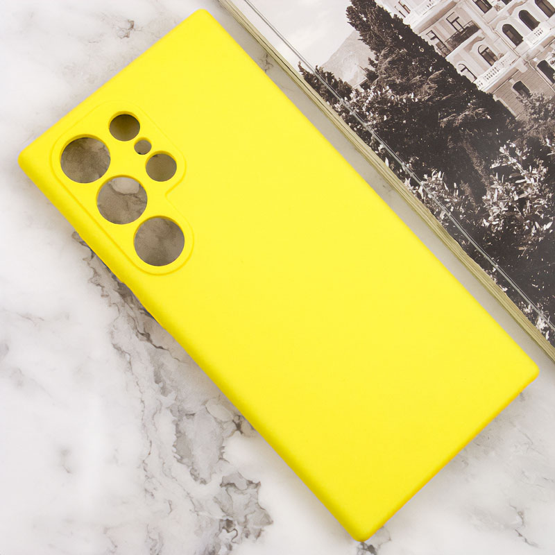 Чохол Silicone Cover Lakshmi Full Camera (AAA) для Samsung Galaxy S24 Ultra, Жовтий / Yellow 1, Силікон, купити оптом з доставкою