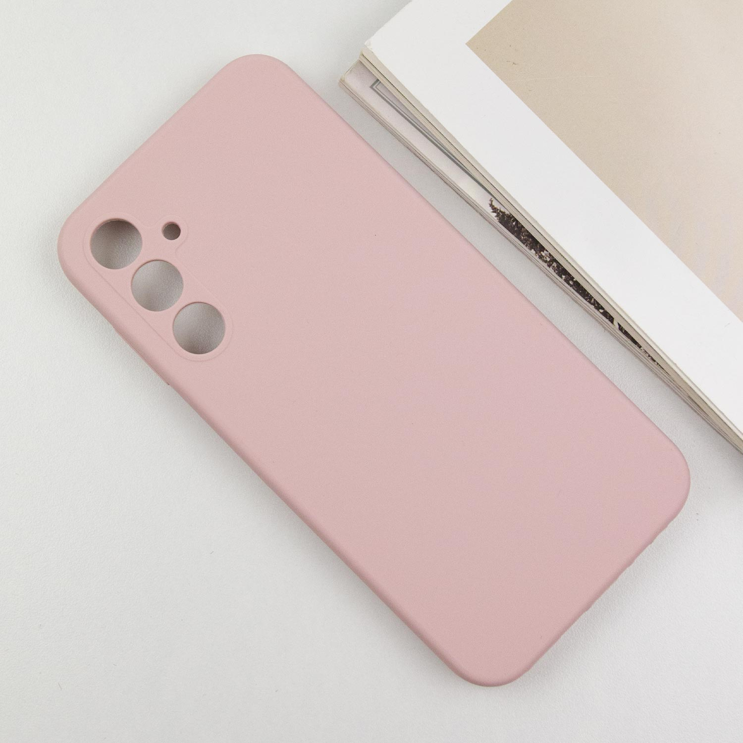Чохол Silicone Cover Lakshmi Full Camera (AAA) для Samsung Galaxy A35, Рожевий / Pink Sand 4, Силікон, купити оптом з доставкою