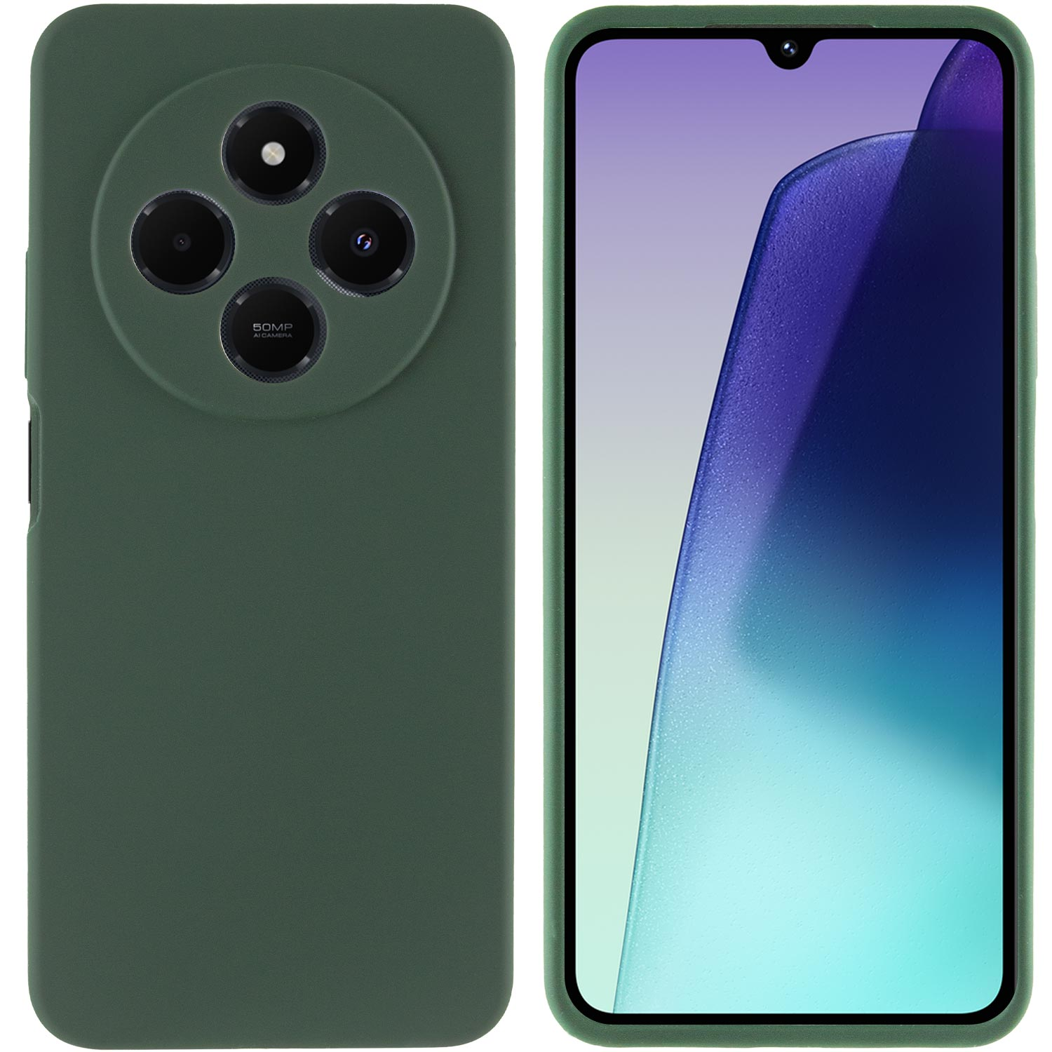 Чохол Silicone Cover Lakshmi Full Camera (AAA) для Xiaomi Redmi 14C / Poco C75, Зелений / Cyprus Green 2, Силікон, купити оптом з доставкою