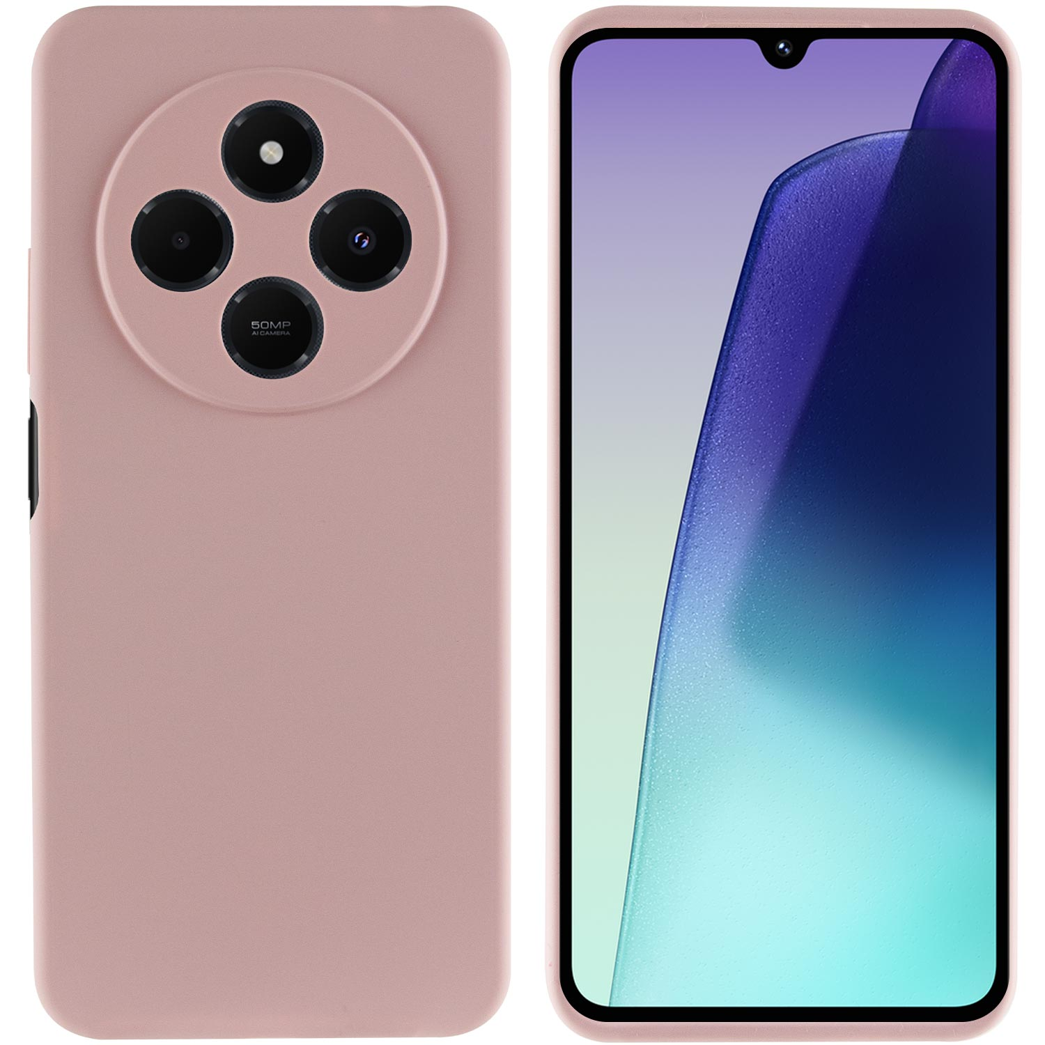 Чохол Silicone Cover Lakshmi Full Camera (AAA) для Xiaomi Redmi 14C / Poco C75, Рожевий / Pink Sand 1, Силікон, купити оптом з доставкою