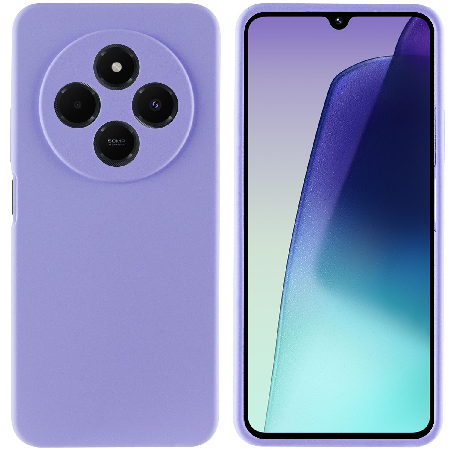 Чохол Silicone Cover Lakshmi Full Camera (AAA) для Xiaomi Redmi 14C / Poco C75, Бузковий / Dasheen 1, Силікон, купити оптом з доставкою